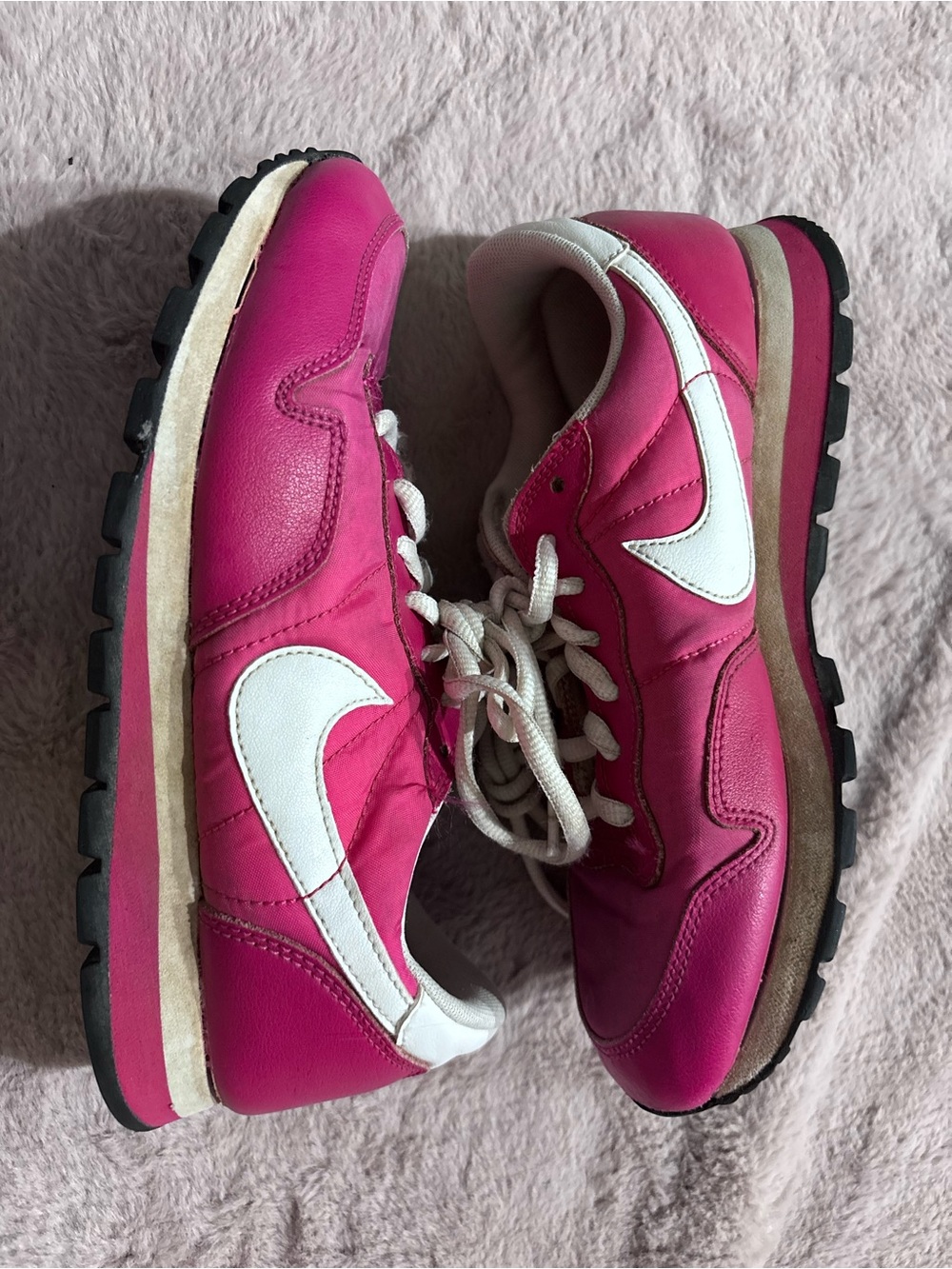 Nike Hot Pink Running Sneakers with White Swoosh